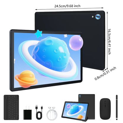 10.1-Inch Android 14 Tablet – 16GB RAM + 128GB Storage + 1TB Expansion | Octa-Core CPU | Stylus, Keyboard & Mouse Bundle