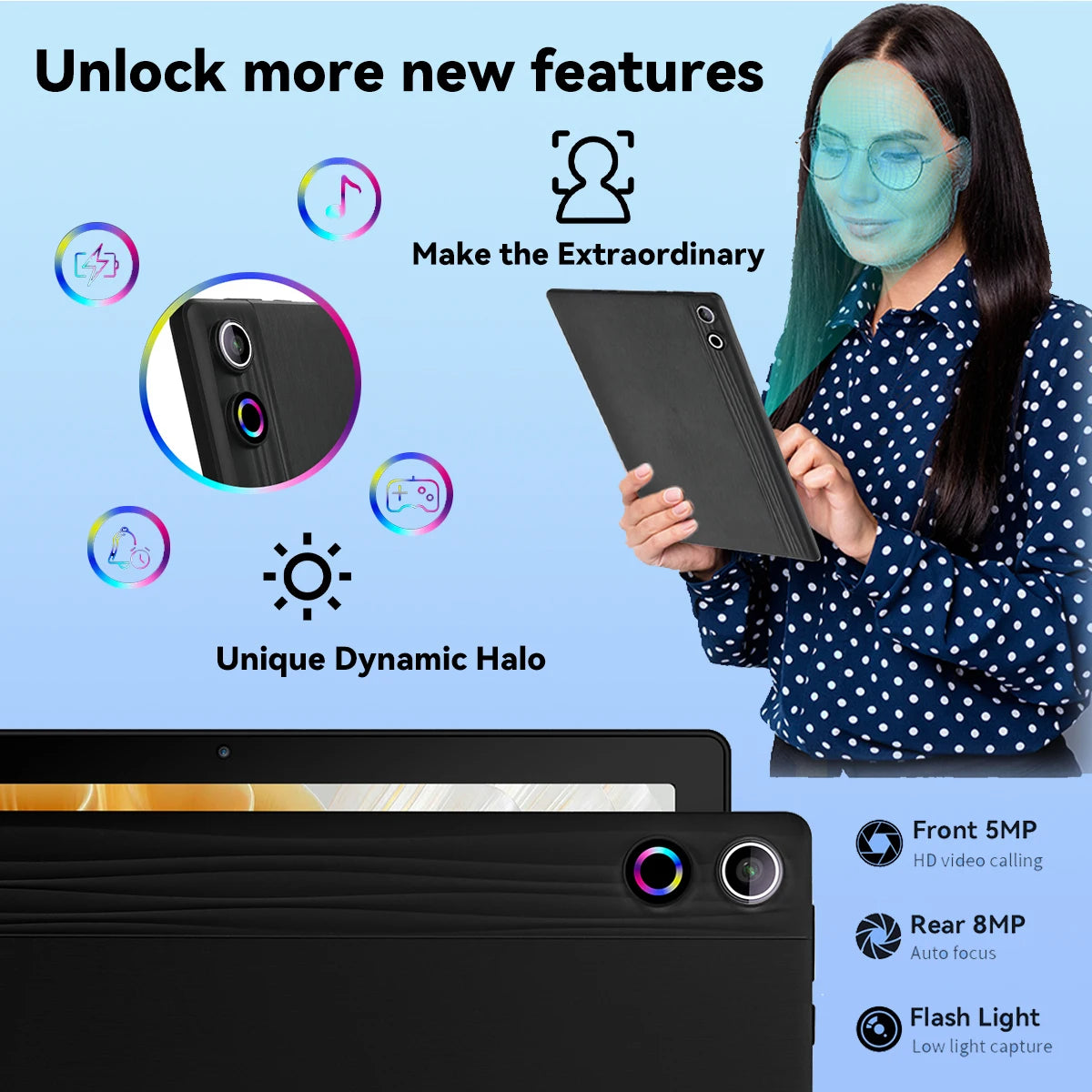 A10L 10-Inch Android 14 Tablet – 12GB RAM + 64GB Storage | Octa-Core CPU | Face Unlock | Keyboard, Mouse & Stylus Bundle