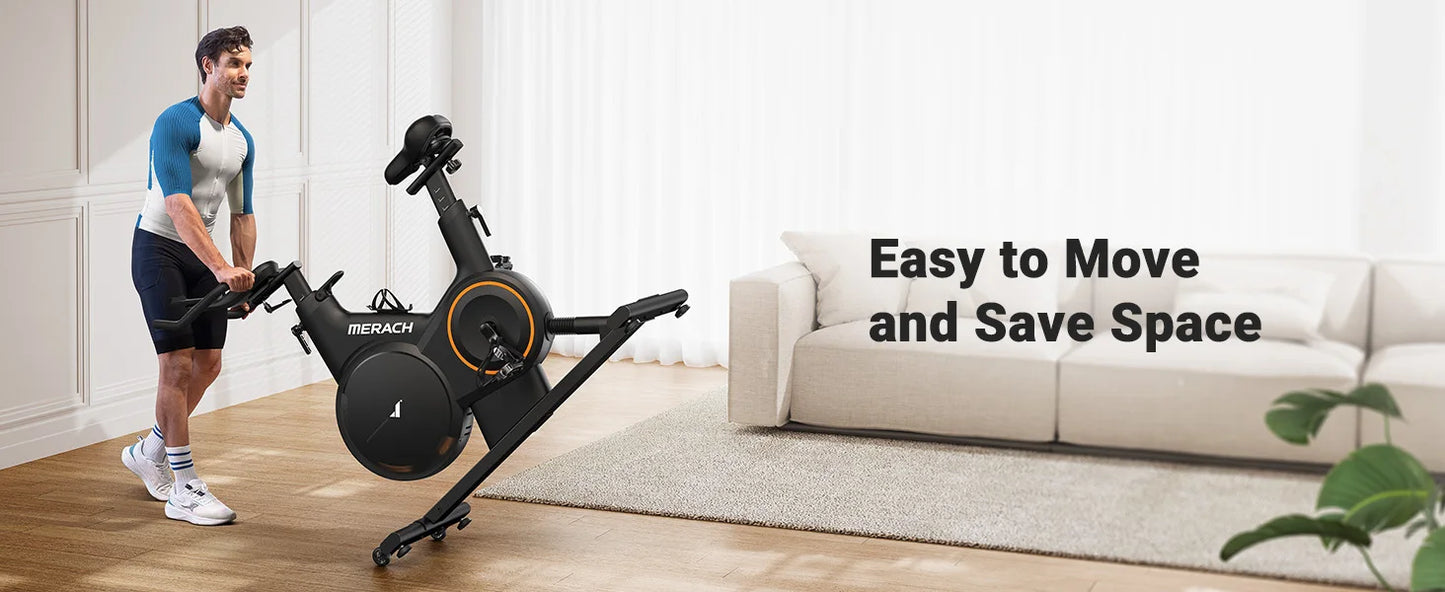 MERACH Exercise Bike Smart Magnetic Stationary Bike Indoor Cycling Adjustable Incline ±6° Grade Level Capacity Home Weight Loss