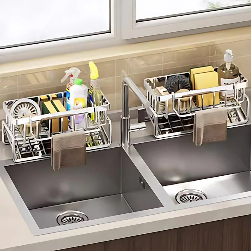 Over-Sink Kitchen Organizer | Sponge Holder & Drying Rack with Faucet Mount