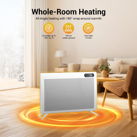 Graphene Smart Panel Heater with WiFi, App & Voice Control – 1500W Infrared Convection | Freestanding & Wall-Mount