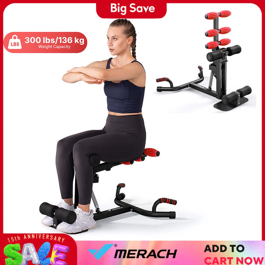 MERACH Multifunctional Adjustable Deep Squat Glutes Trainer Core Leg Push Up Buttocks Workout Machine