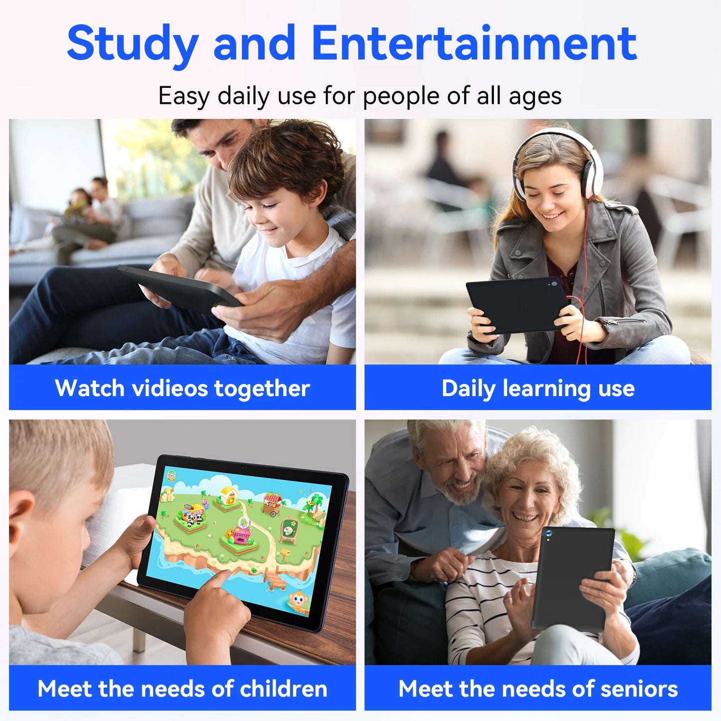 10.1-Inch Android 14 Tablet – 16GB RAM + 128GB Storage + 1TB Expansion | Octa-Core CPU | Stylus, Keyboard & Mouse Bundle