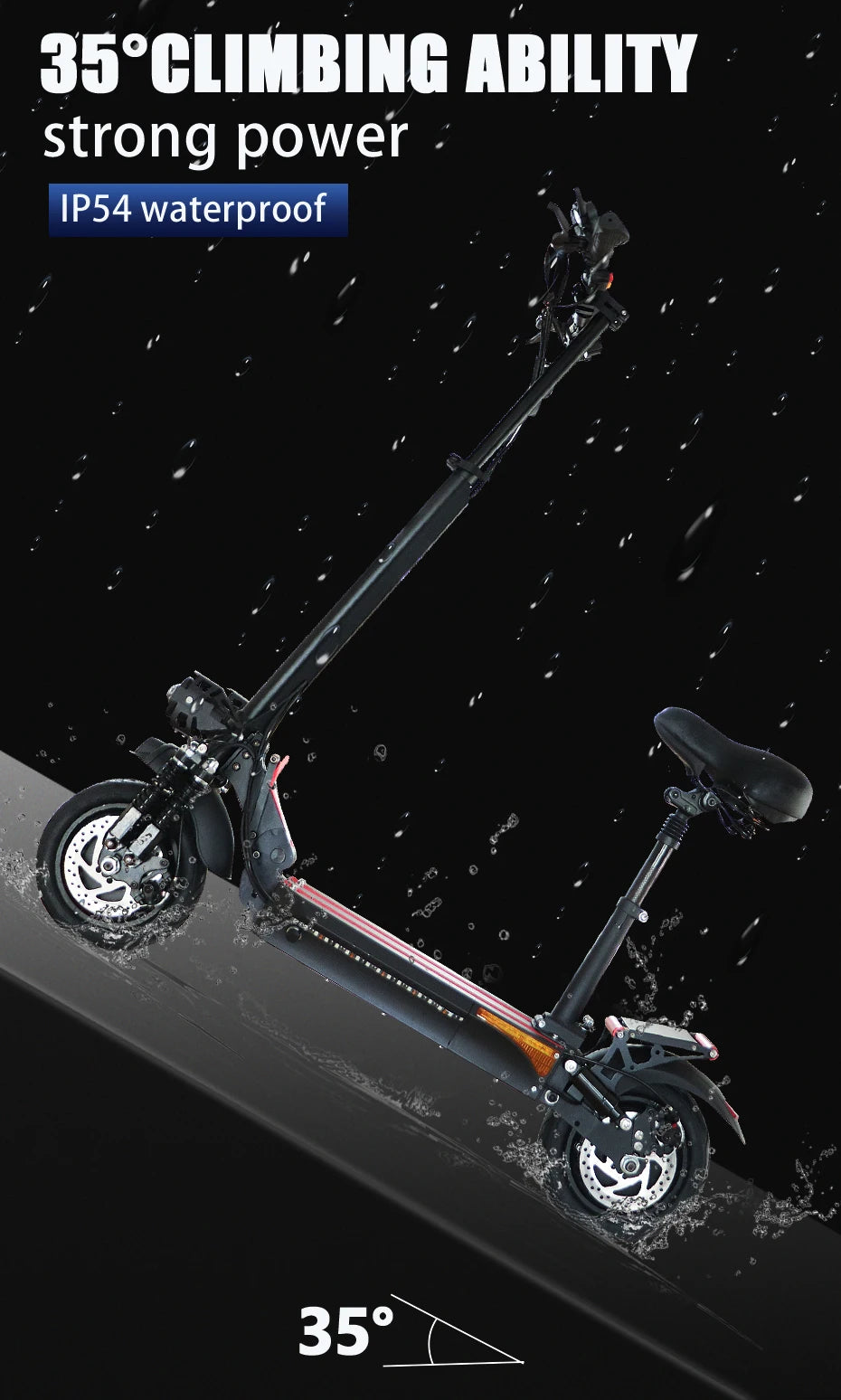 Electric Scooter 2600W Dual Motor – 40 MPH, 48V 20.8Ah Battery, Foldable with Seat, 80KM Range
