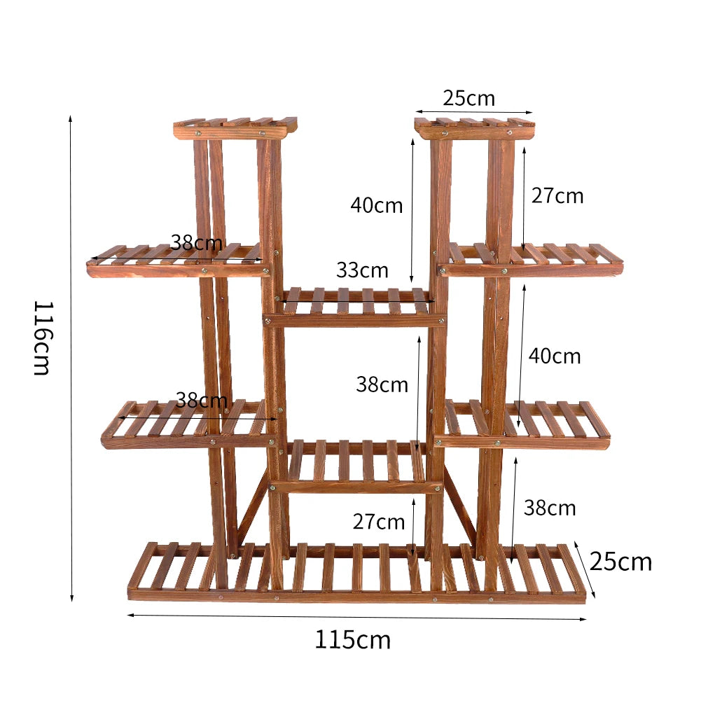 46" Multi-Tier Wooden Plant Stand – Indoor & Outdoor Flower Display Shelf