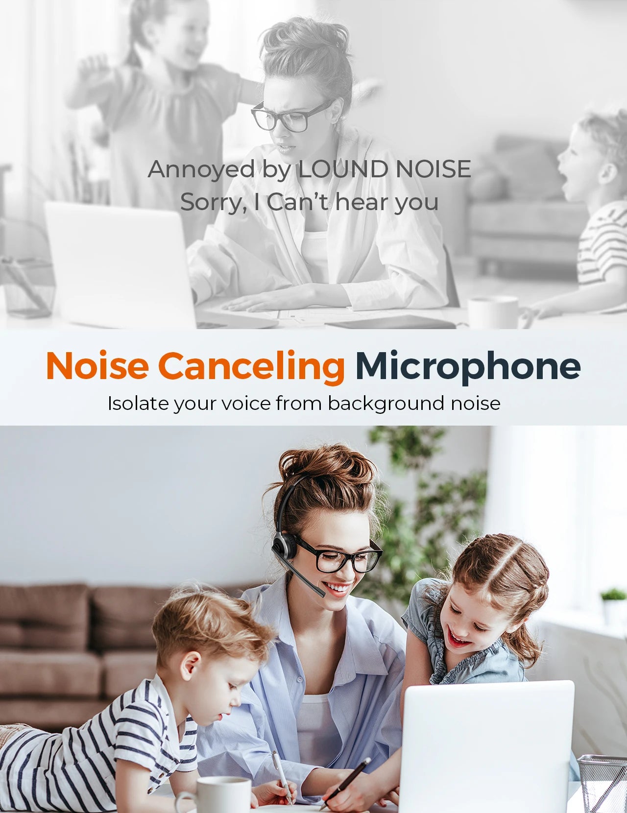 Mpow M5 Pro Bluetooth 5.0 Headphones with Mic & Charging Base – Wireless Headset for PC, Laptop, Call Center & Office Use