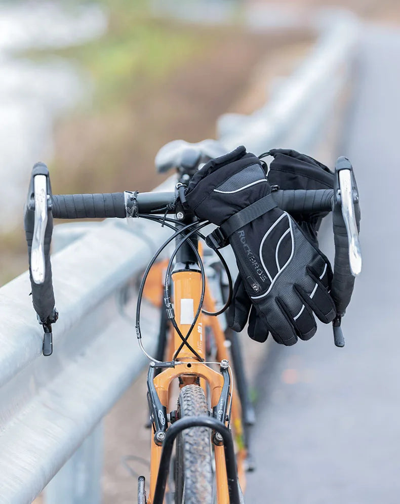 ROCKBROS Winter Gloves Motorcycle Waterproof Fleece Thermal Gloves Snowboard Snowmobile Gloves Men Women Snow Cycling Gloves