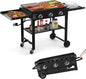 Foldable Flat Top Grill with 3 Burners and Dual Folding Shelves – 36" Outdoor Propane Griddle – 45,000 BTU High-Performance BBQ Grill