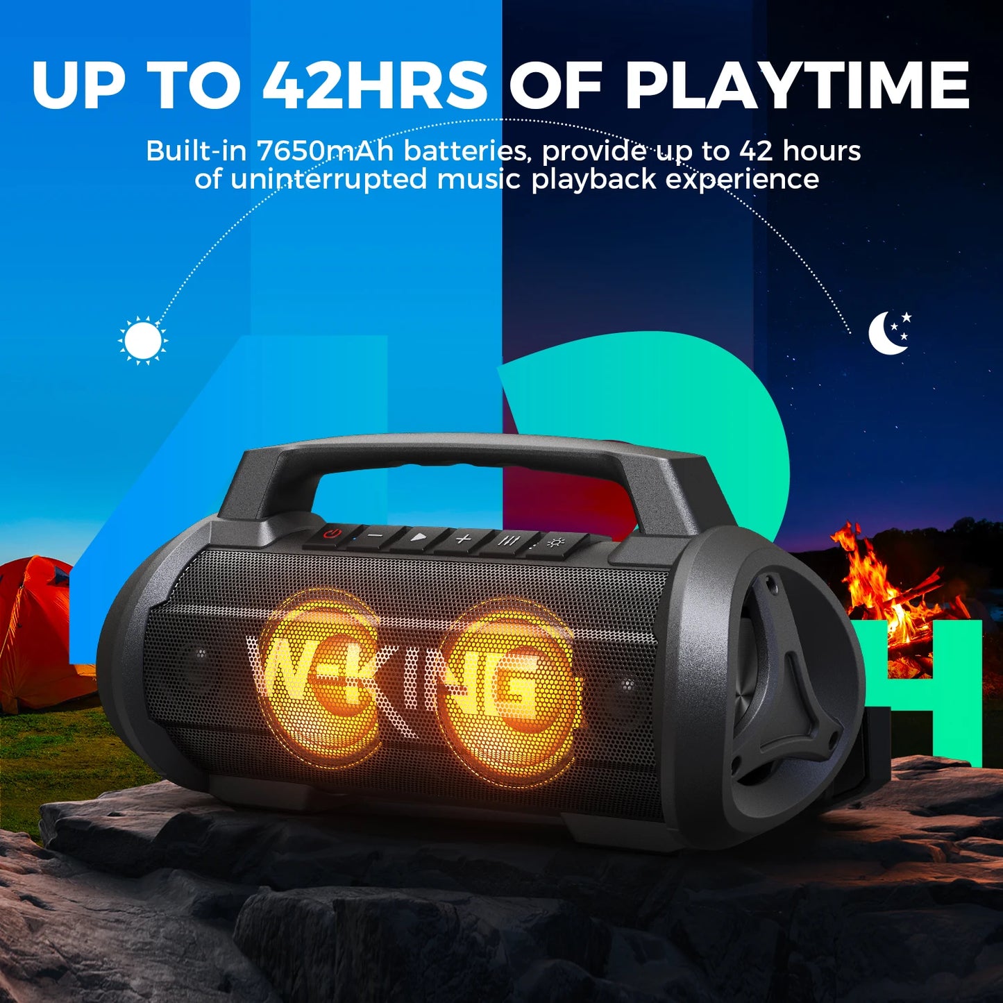 W-KING 70W RMS Bluetooth Portable Speaker,  Speaker Wireless Loud IPX6 Waterproof Bluetooth Speakers with Subwoofer/Bass Boost