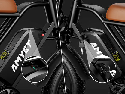 AMYET V9-G60 Electric Bike – 1000W Motor, 48V 20Ah Battery, Fat Tire E-Bike with Shimano 7-Speed & Dual Suspension