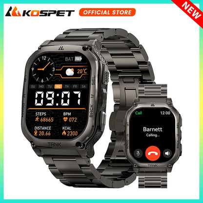 KOSPET TANK M3 Rugged Smart Watch for Men – Military Grade Durability, AMOLED Display, Bluetooth Calling & 60-Day Standby Battery