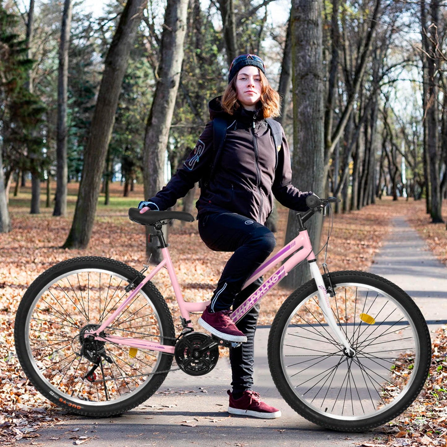 Ecarpat Women’s Mountain Bike 24/26 Inch – 21 Speed Outdoor Bicycle with Steel Frame