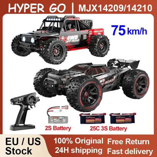 MJX 14209 14210 V3.0 1/14 RC Car 75km/h Brushless Hyper Go 2.4G Remote Control 4WD Off-road Racing RC Truck Electric Hobby Toy