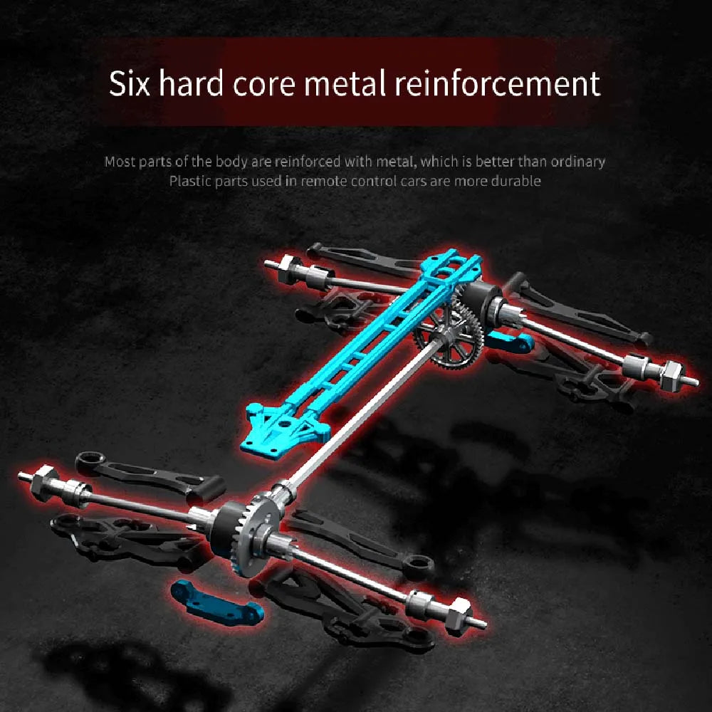 Teeggi 16101 /16102 PRO 1:16 High Speed RC Car With LED Light Drift 70KM/H 4WD RC Off-Road Car Monster Truck Toy For Kid Gifts