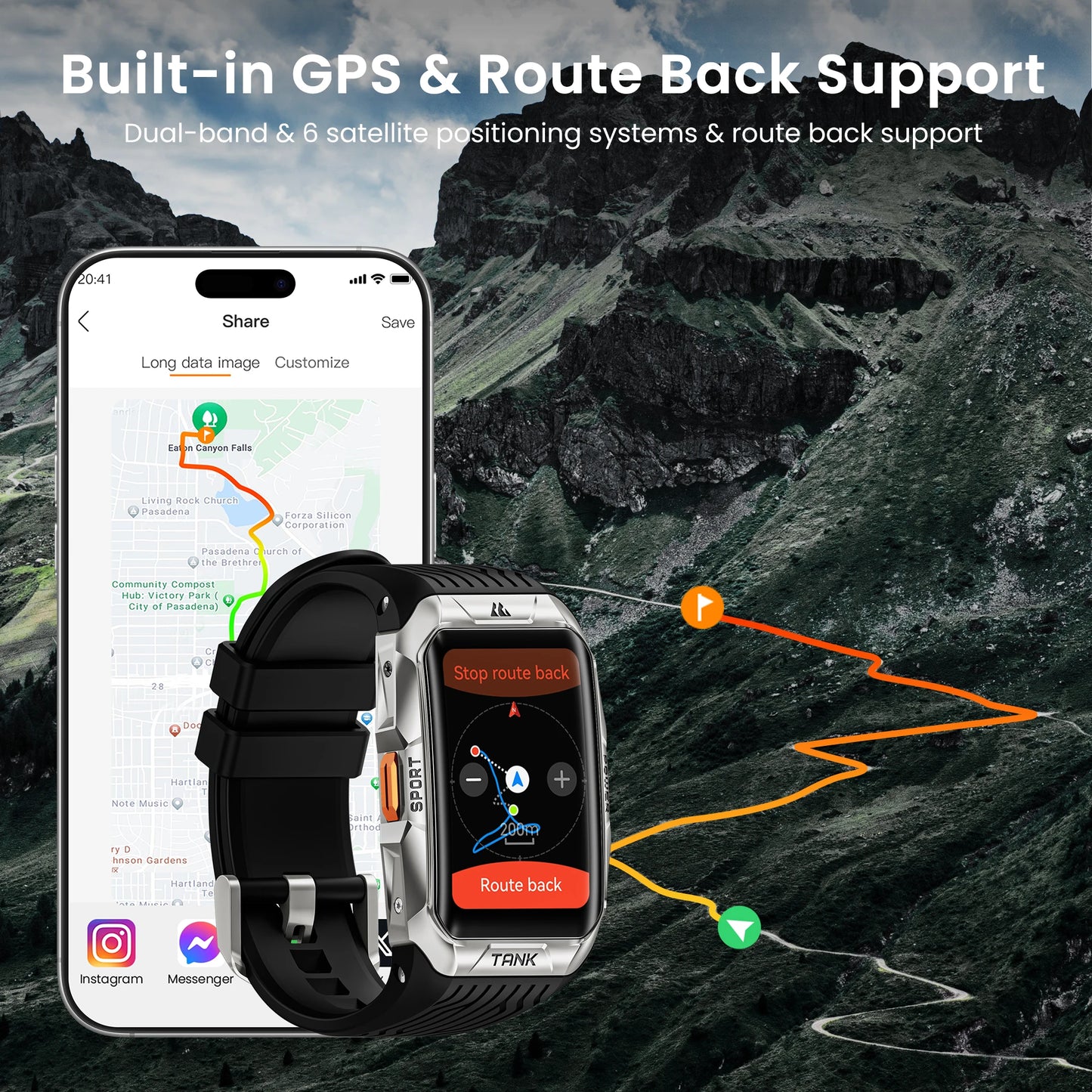 KOSPET TANK X2 Ultra GPS Smart Watch – Military Grade, 3D Curved AMOLED Display, Compass & Altimeter, Waterproof Smartwatch