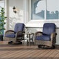 3-Piece Patio Bistro Set with Swivel Rocking Chairs & Glass Coffee Table