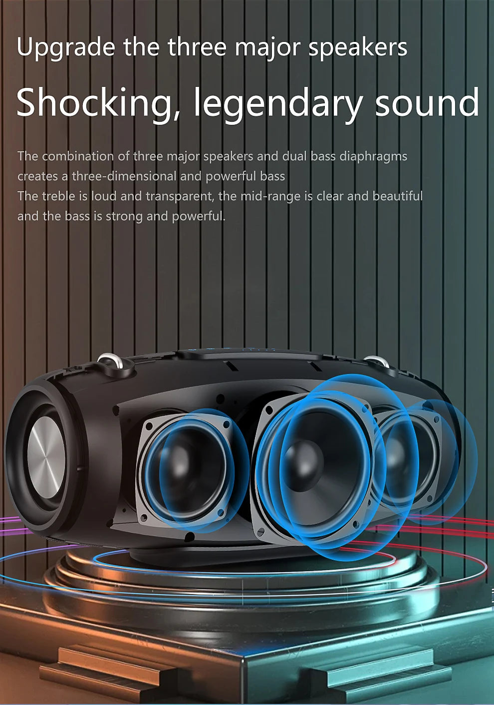 Zealot S67 Wireless Speaker with Shoulder Strap – Outdoor Waterproof Portable Speaker with Loud Stereo & Booming Bass, 40H Playtime