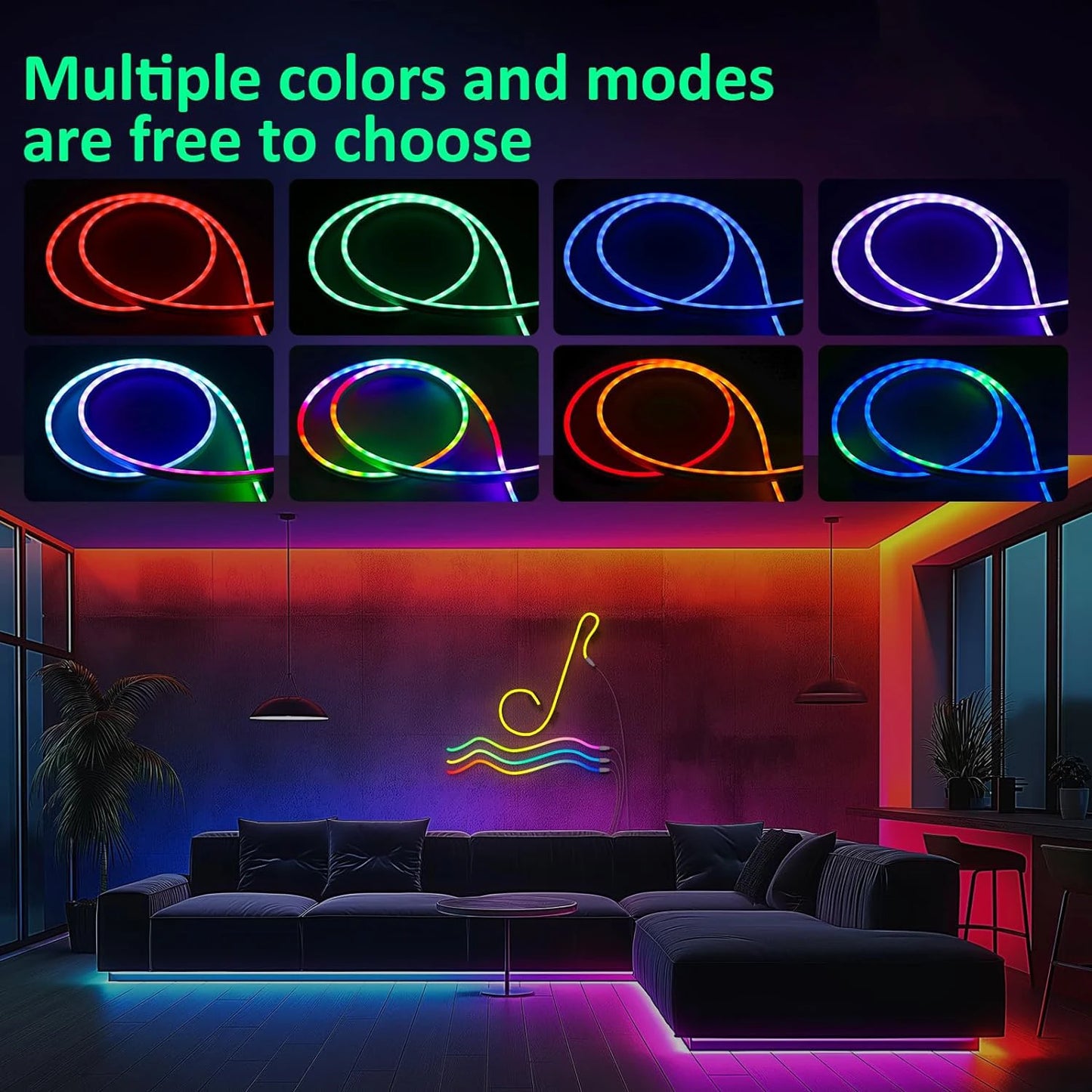 Flexible LED Light Strip With Remote And APP Control RGB Lighting Strip for Home/Bedroom