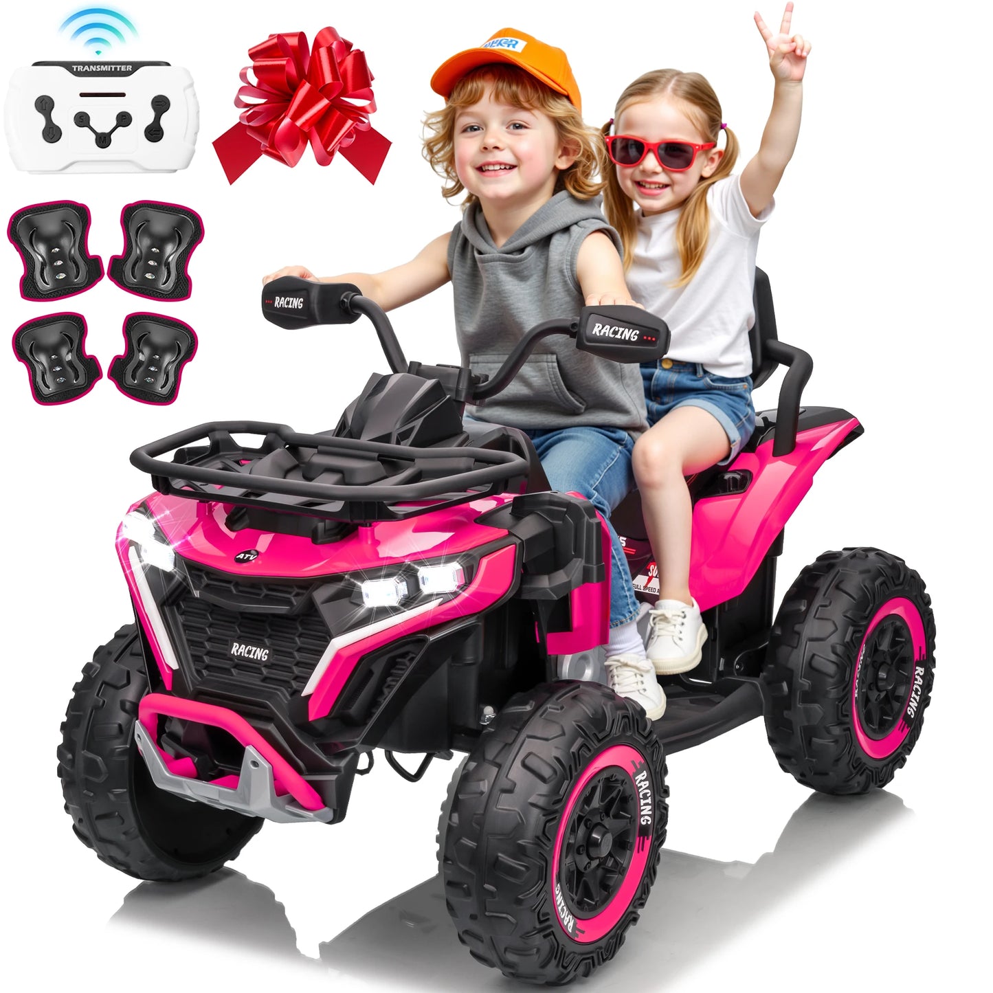 24V Large 4WD Ride-On UTV for Kids – 800W Motor, Dual Leather Seats, Remote Control