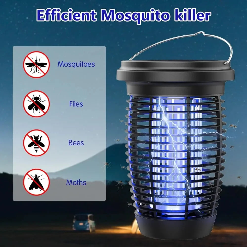 PALONE Solar Bug Zapper – 2-in-1 Mosquito Killer & Camping Light (4500V)
