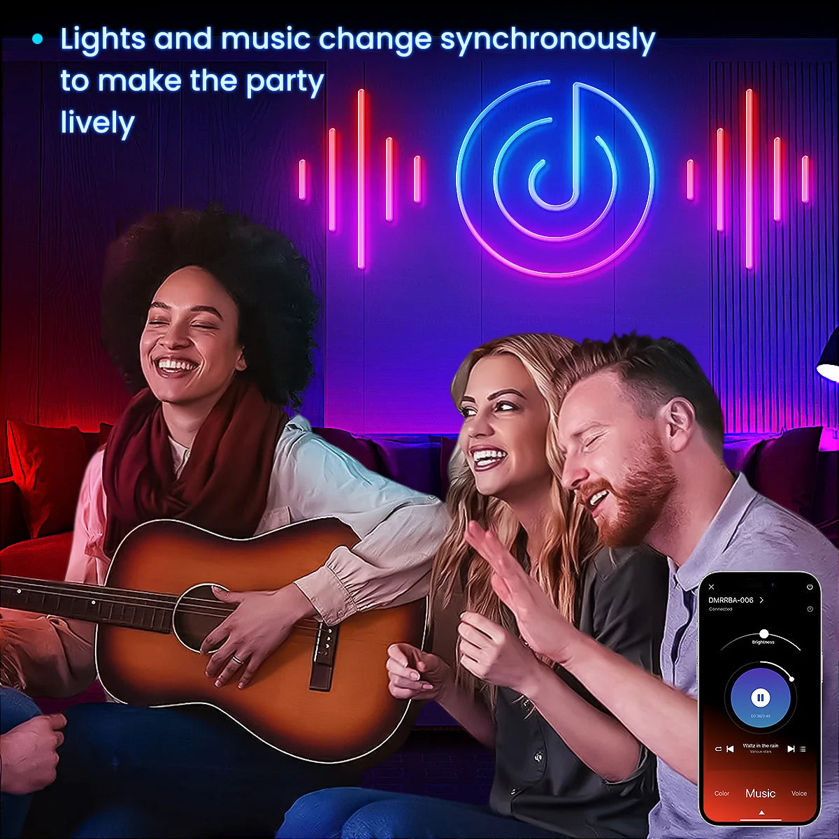 Flexible LED Light Strip With Remote And APP Control RGB Lighting Strip for Home/Bedroom