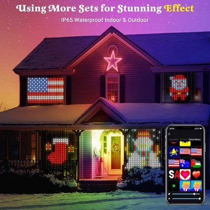 400 LED Smart Christmas Curtain String Outdoor Fairy Lights with App Remote Control Music Sync