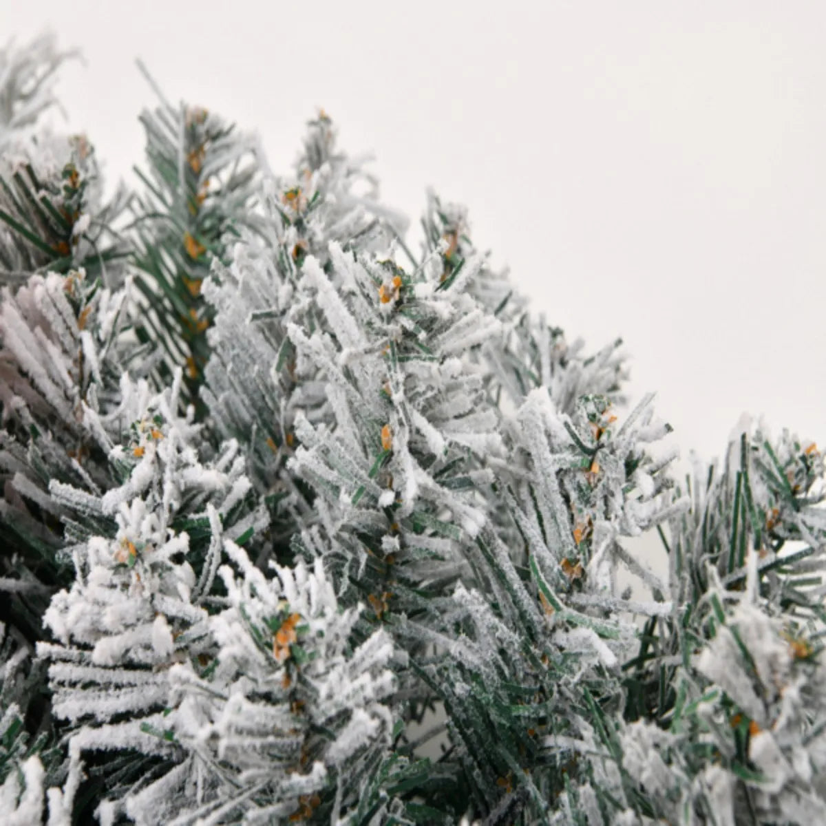 24" Christmas Wreath with Remote Lighted Snow Flocked Artificial Xmas Wreath Warm Lights Ornaments for Door Gate Wall Party Deco