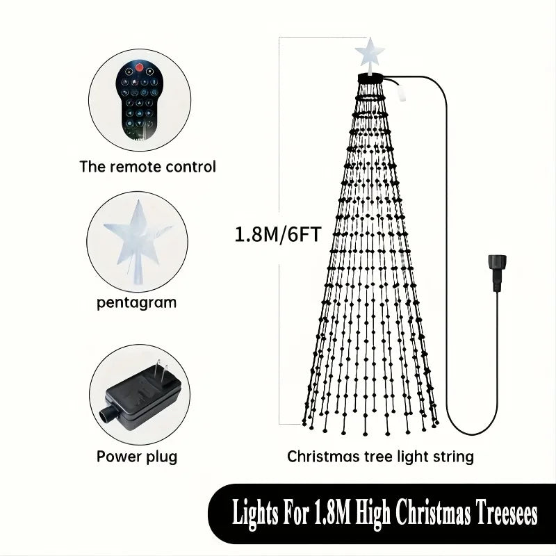 MIMIRGB 6.89FT Smart Christmas Tree Light 400 LED Indoor String Light with Remote Control DIY Text Christmas Tree Decoration