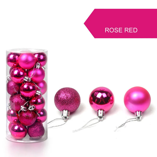 24Pcs Christmas Ball Christmas Tree Decoration Ornaments