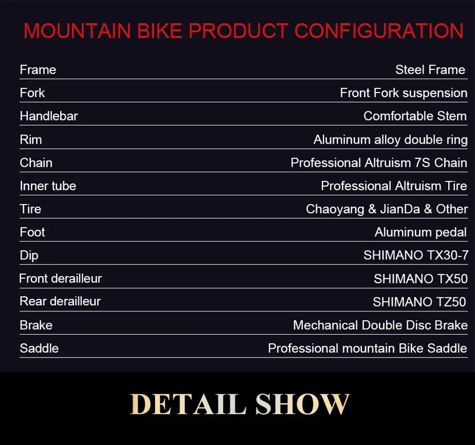 26” Folding Mountain Bike 21-Speed Shimano – Full Suspension & Disc Brakes