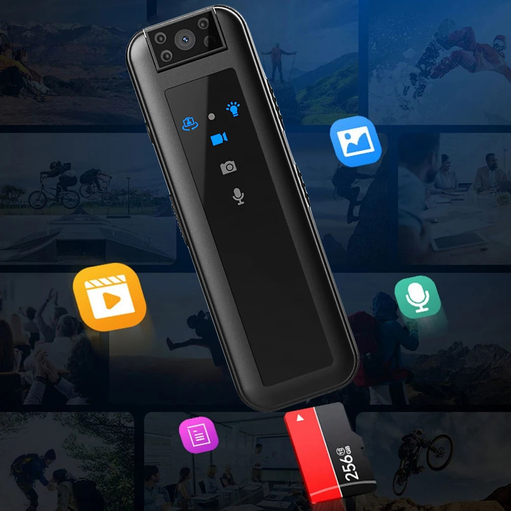 Mini HD 1080P Body Camera with Night Vision & 180° Rotating Lens