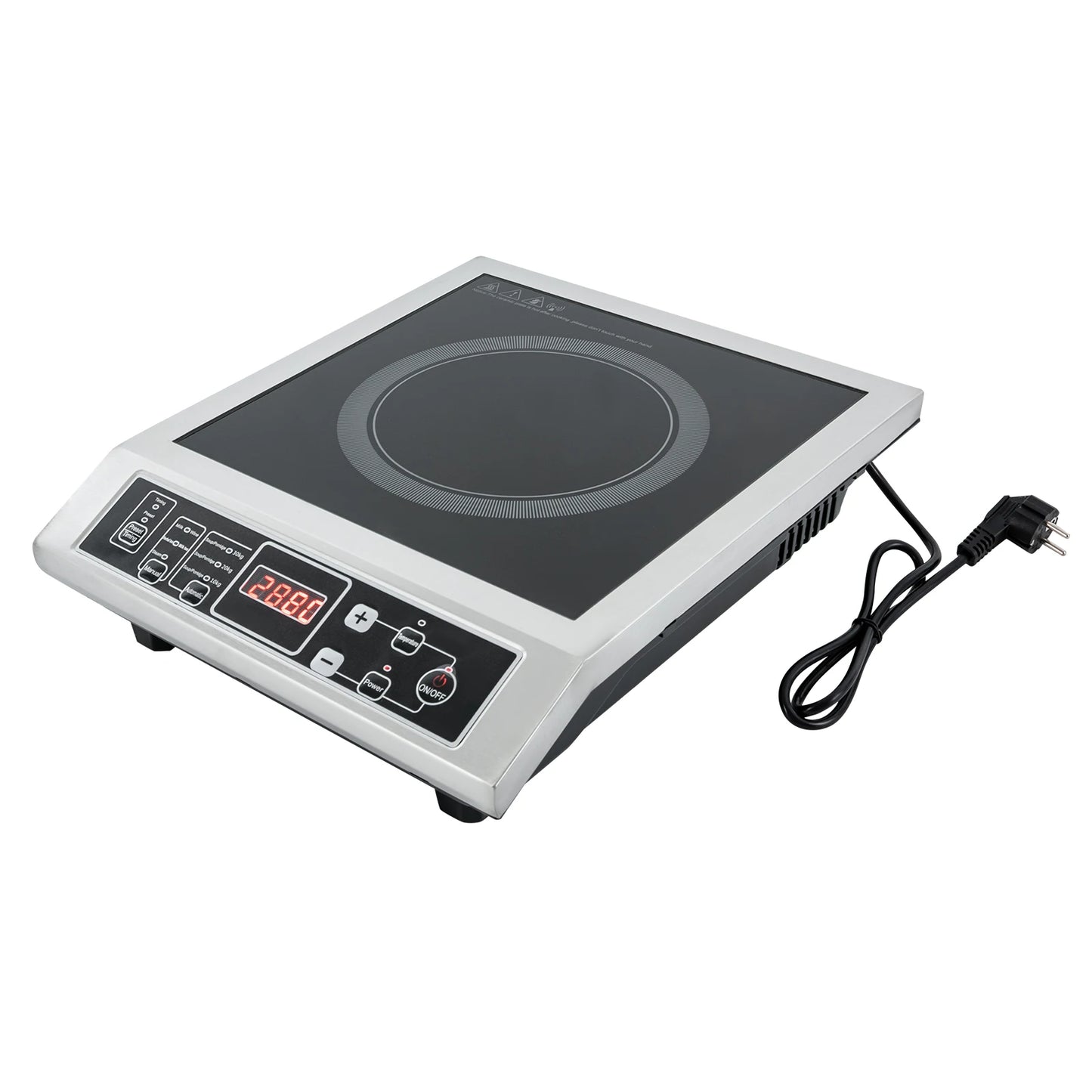 3.5KW Portable Electric Induction Cooktop, Countertop Induction Cooker with 8 Temperature Levels,IGBT Heating Induction Hob IPX4