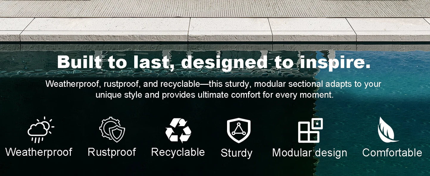 Aluminum Outdoor Patio Conversation Set with Coffee Table