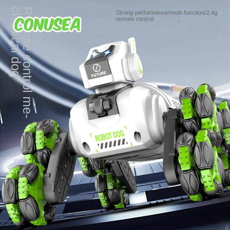 Rc dog robot Puppy Electronic Stunt car Dual Mode Music Song intelligent Mechanical Animals Spray Control for Kids Boys Gifts