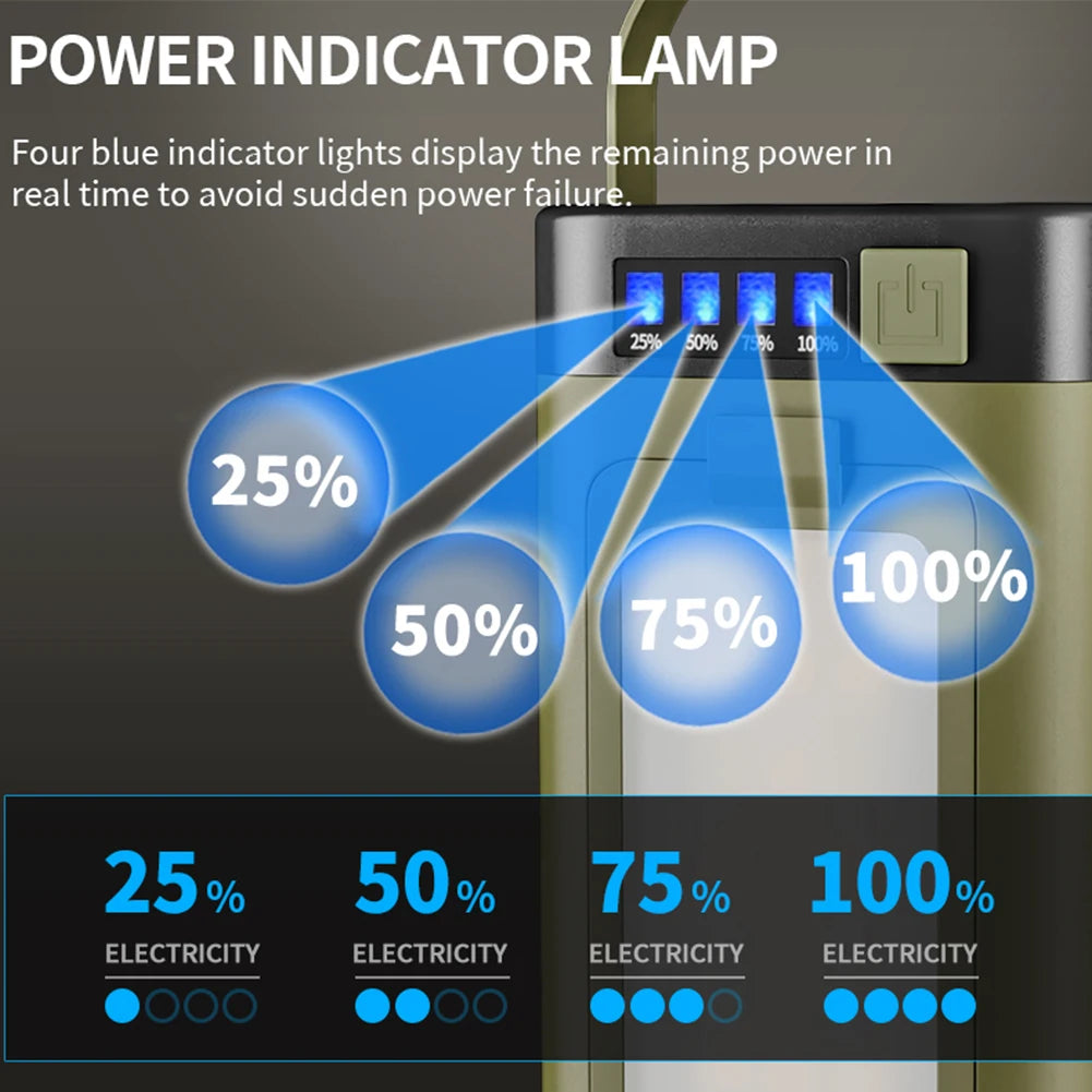 Rechargeable Lantern Power Bank Solar Camping Lantern Portable LED Tent Light