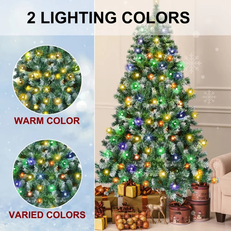 300 Warm LED Multicolor Lights Christmas Tree 360 Rotating Design Holiday Decor