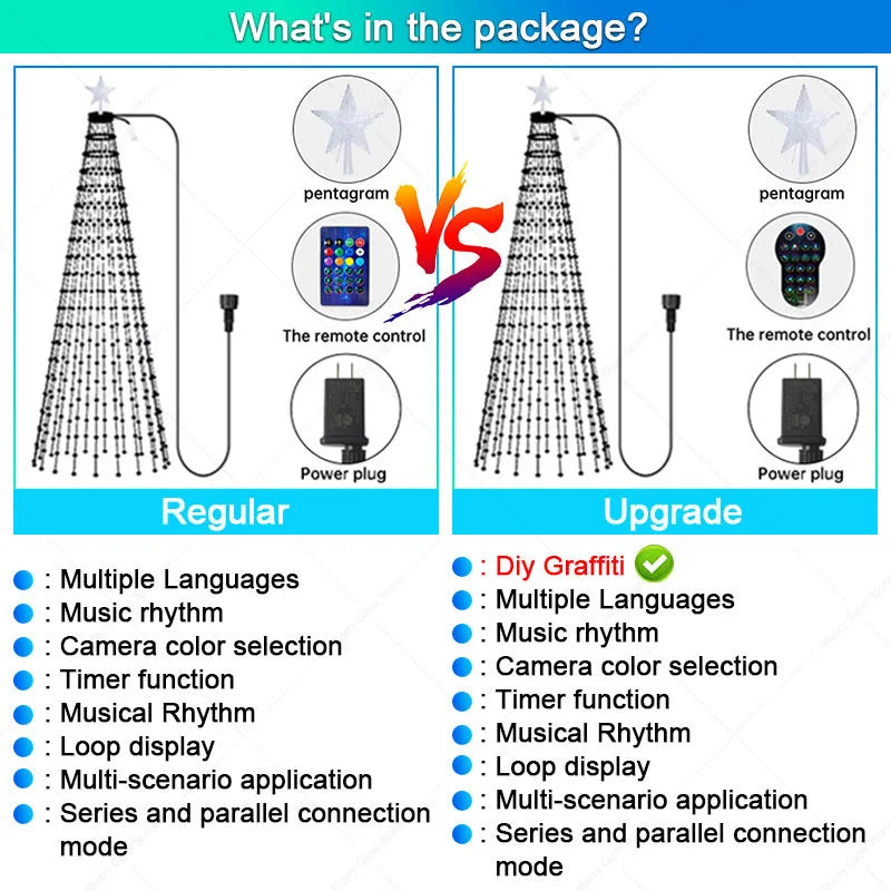 400 LEDs Remote & App Control RGB  Smart Christmas Tree Lights & Outdoor Holiday Decoration