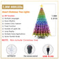 Waterproof  Smart APP Control LED Waterfall Christmas Tree String Lights with Star Topper for Christmas Party Holiday Decoration