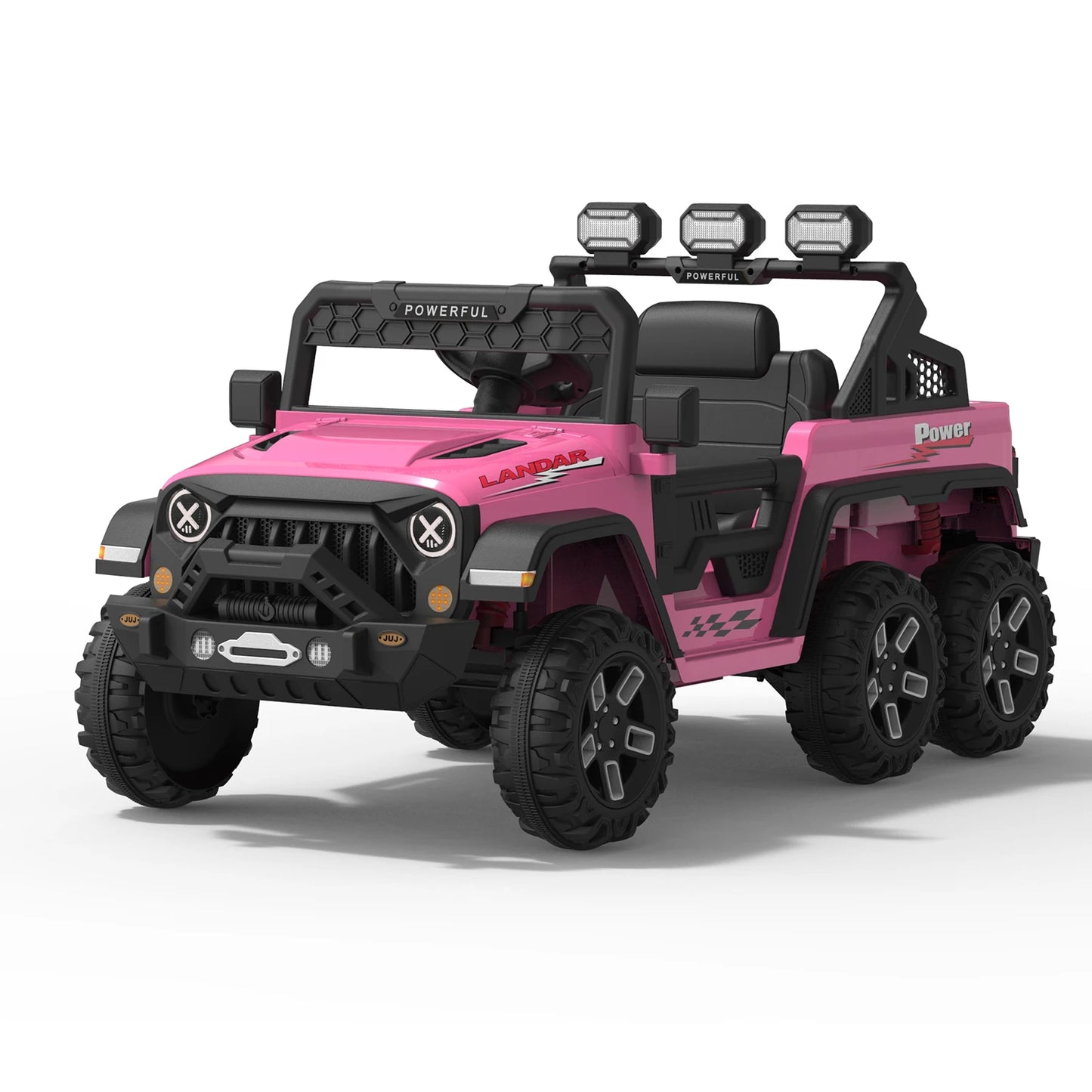 24V Power Wheels Ride on Car for Kids with Remote Control,6 Wheels, 4WD Switchable,Bluetooth, 3 Speeds,Electric Vehicles Battery