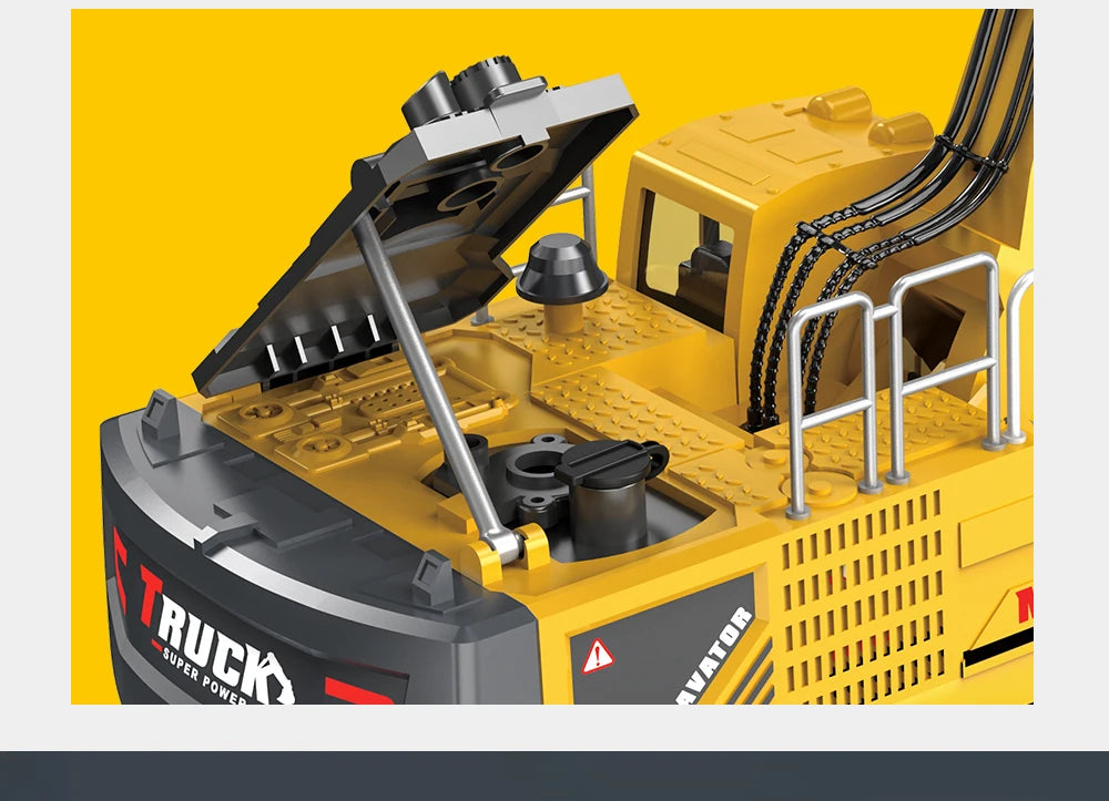 1:18 Alloy RC Excavator – 17-Channel Full Simulation Construction Vehicle