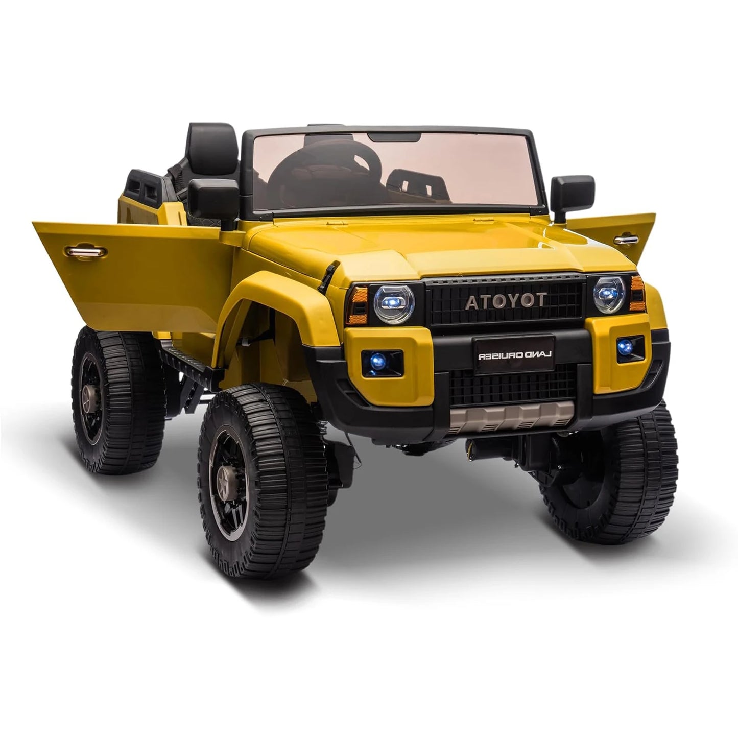 Kids Electric Ride-On Car – 24V 2-Seater Toyota Land Cruiser Truck with Remote Control, 4×100W Motors & 4WD/2WD Switchable System