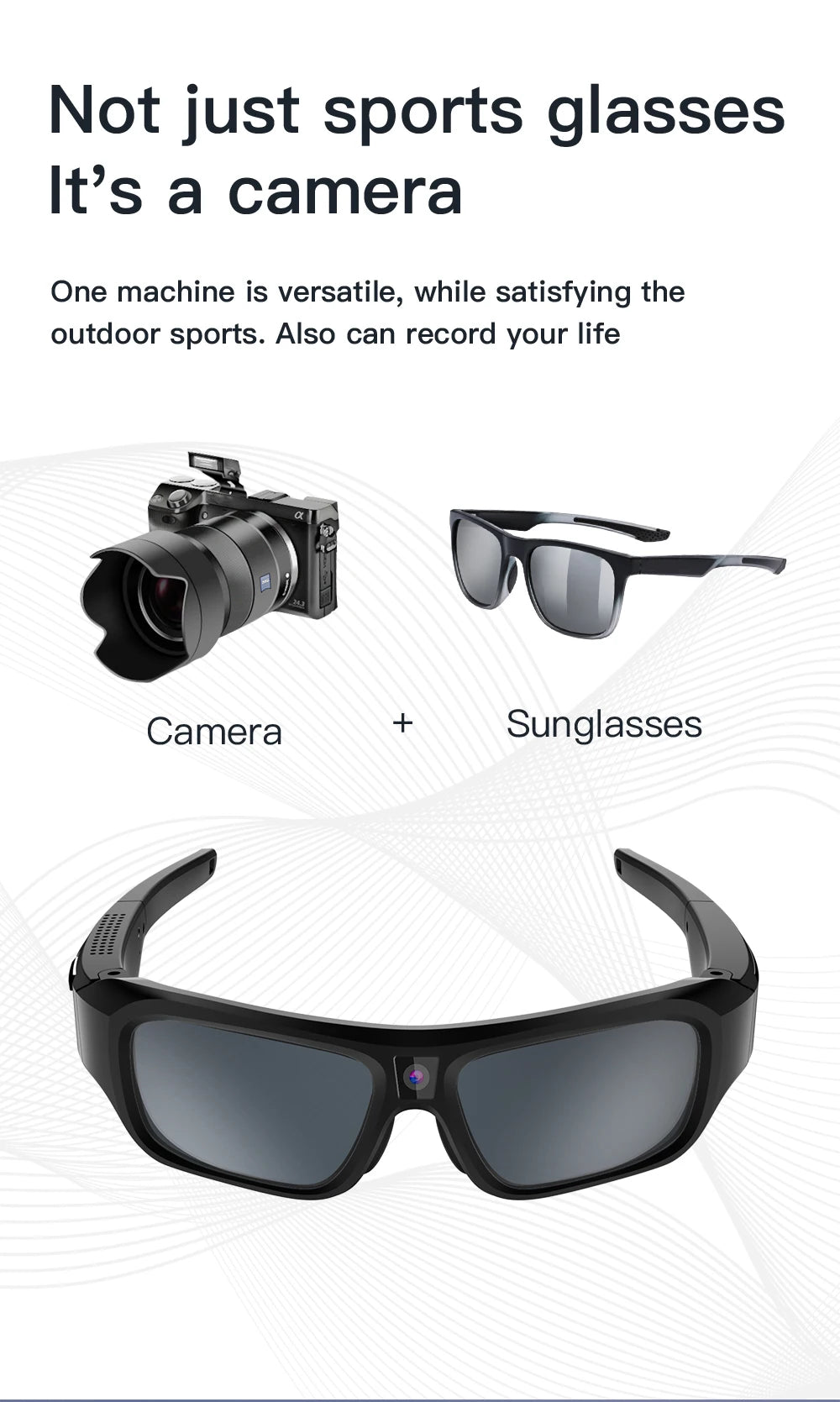 4K HD Smart Camera Glasses with 64GB Storage & Hands-Free POV Recording