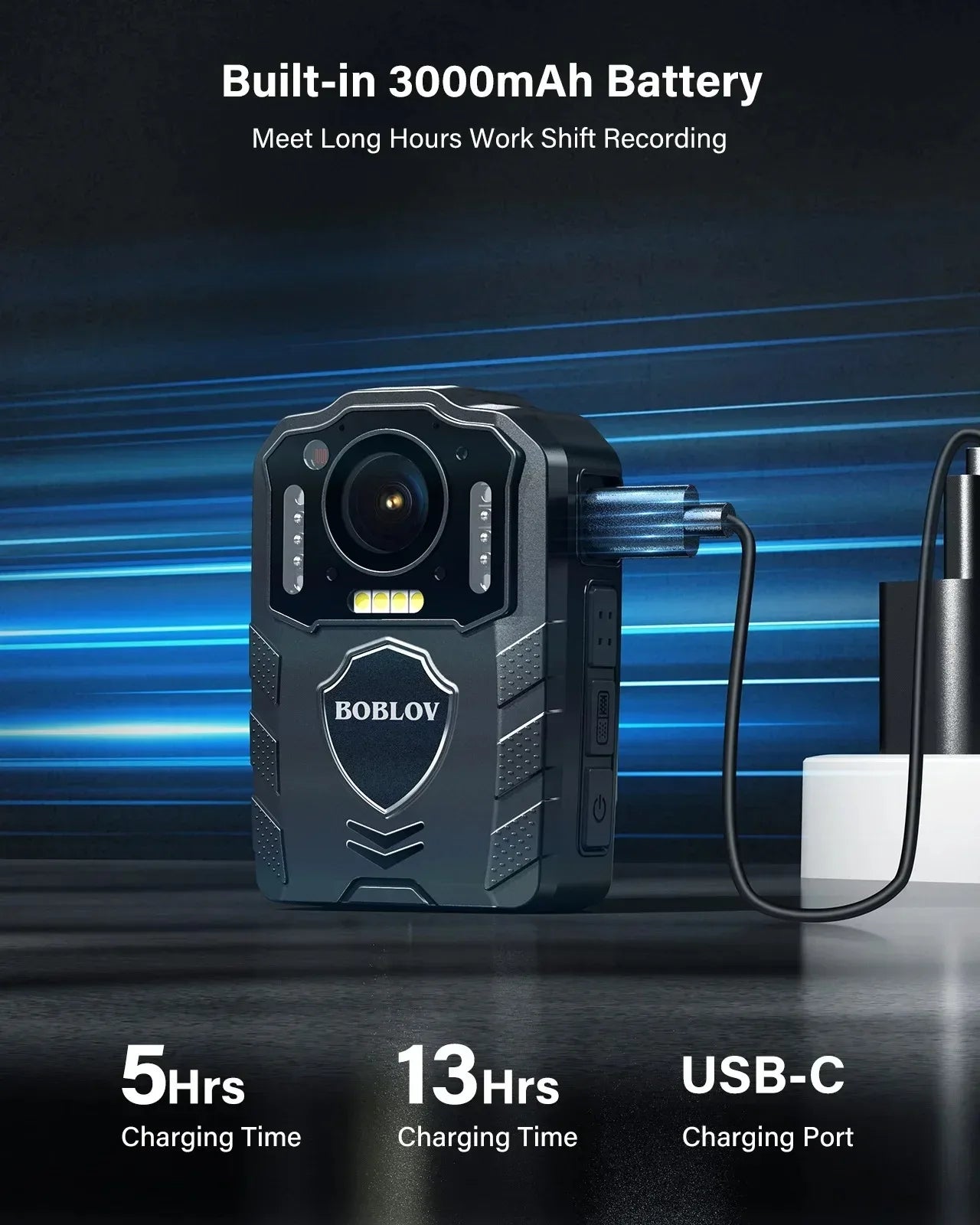 BOBLOV KJ25 128GB Body Camera – 1080P HD Recording with Night Vision & 13-Hour Battery Life