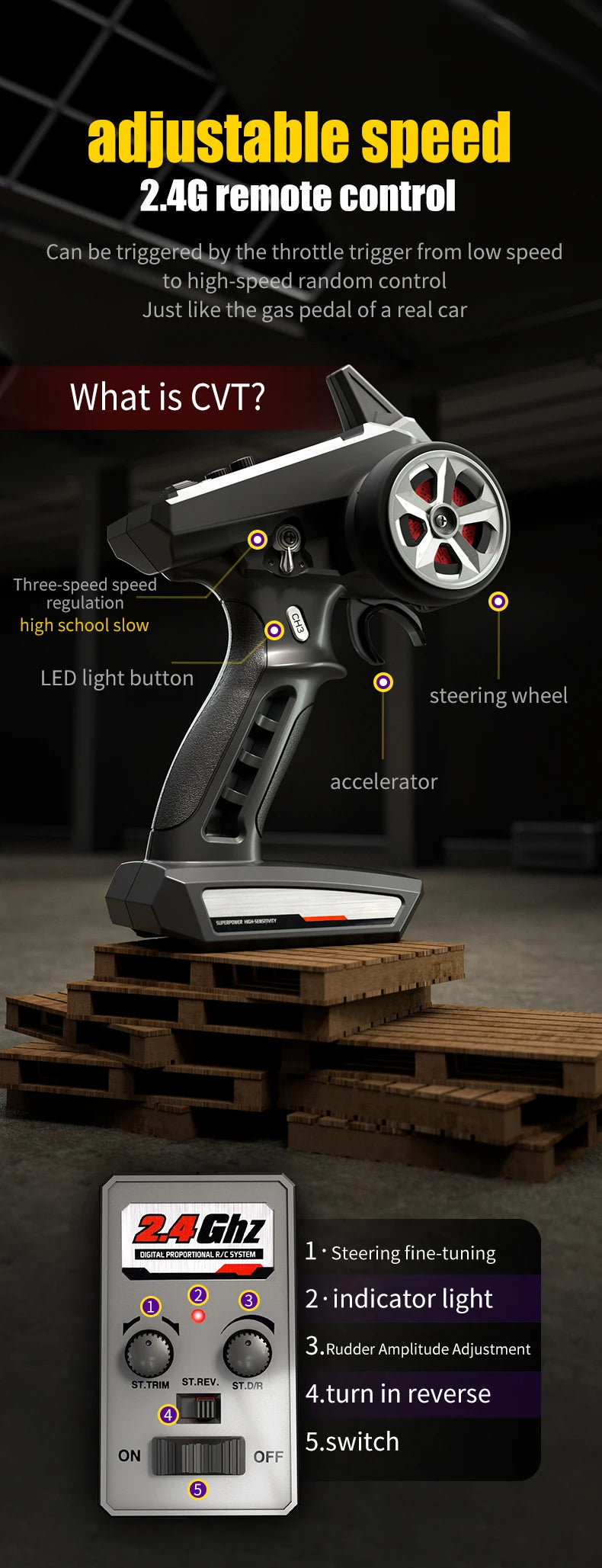 Teeggi 16101 / 16102 PRO 1:16 RC Drift Car – 70KM/H Brushless 4WD Off-Road Monster Truck with LED Lights