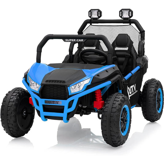 2-Seater 24V Kids UTV Ride-On Car with Remote Control – 400W Motors, 4-Wheel Suspension, LED Lights & Music for Ages 3+