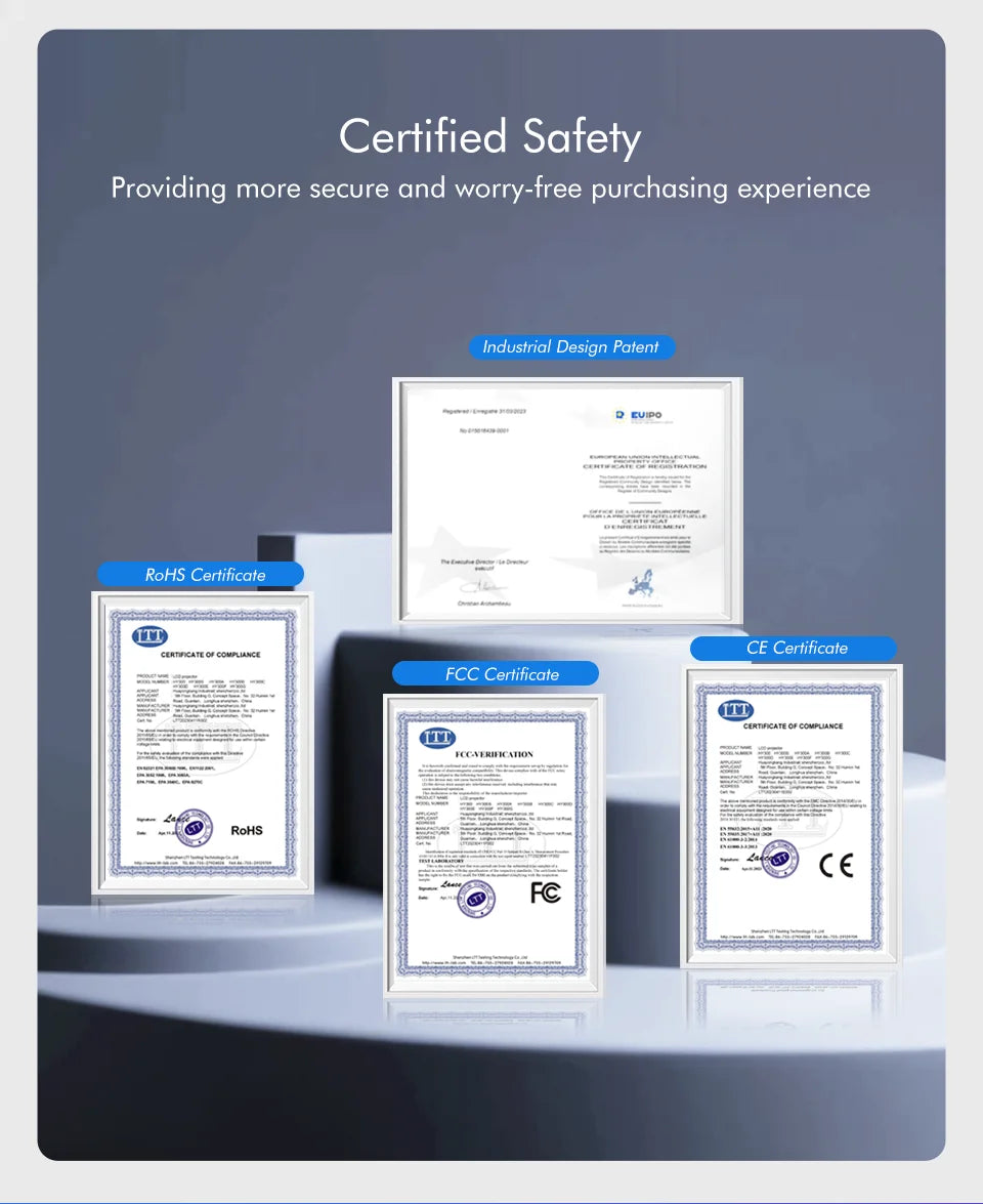 Magcubic HY300 Pro 4K Projector – 260 ANSI Lumens, Android 11, WiFi 6, Bluetooth 5.0 – Compact 180° Rotating Portable Home Theater