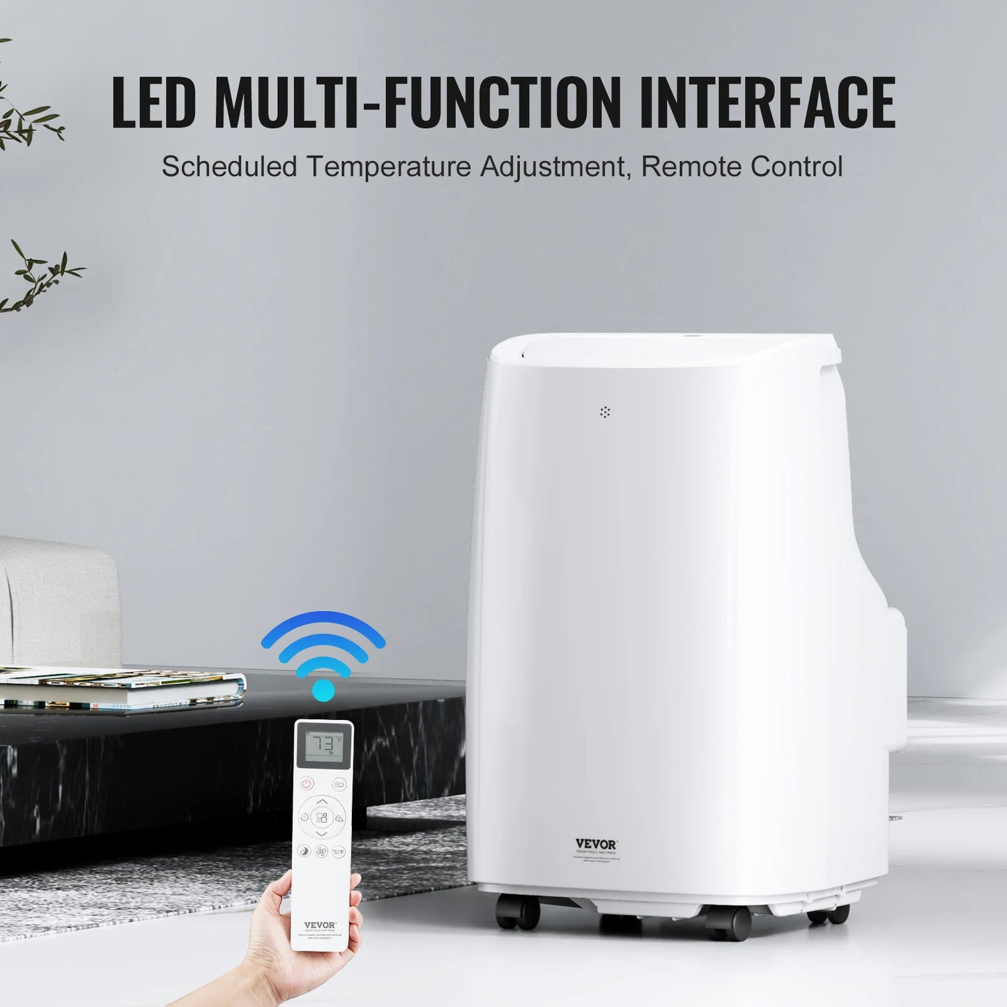 VEVOR 12,000 BTU Portable Air Conditioner – 3-in-1 Cooling, Dehumidifier & Fan for 550-700 Sq. Ft.