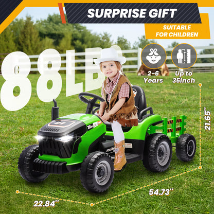 24V 2-Seater Ride-On Tractor Truck with Remote Control & Detachable Trailer – Perfect Gift for Kids Ages 2–6