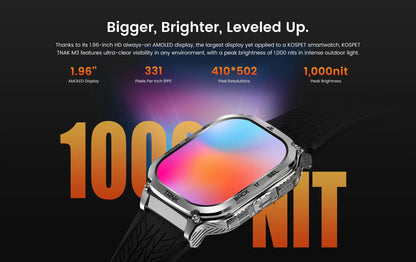 KOSPET TANK M3 Rugged Smart Watch for Men – Military Grade Durability, AMOLED Display, Bluetooth Calling & 60-Day Standby Battery