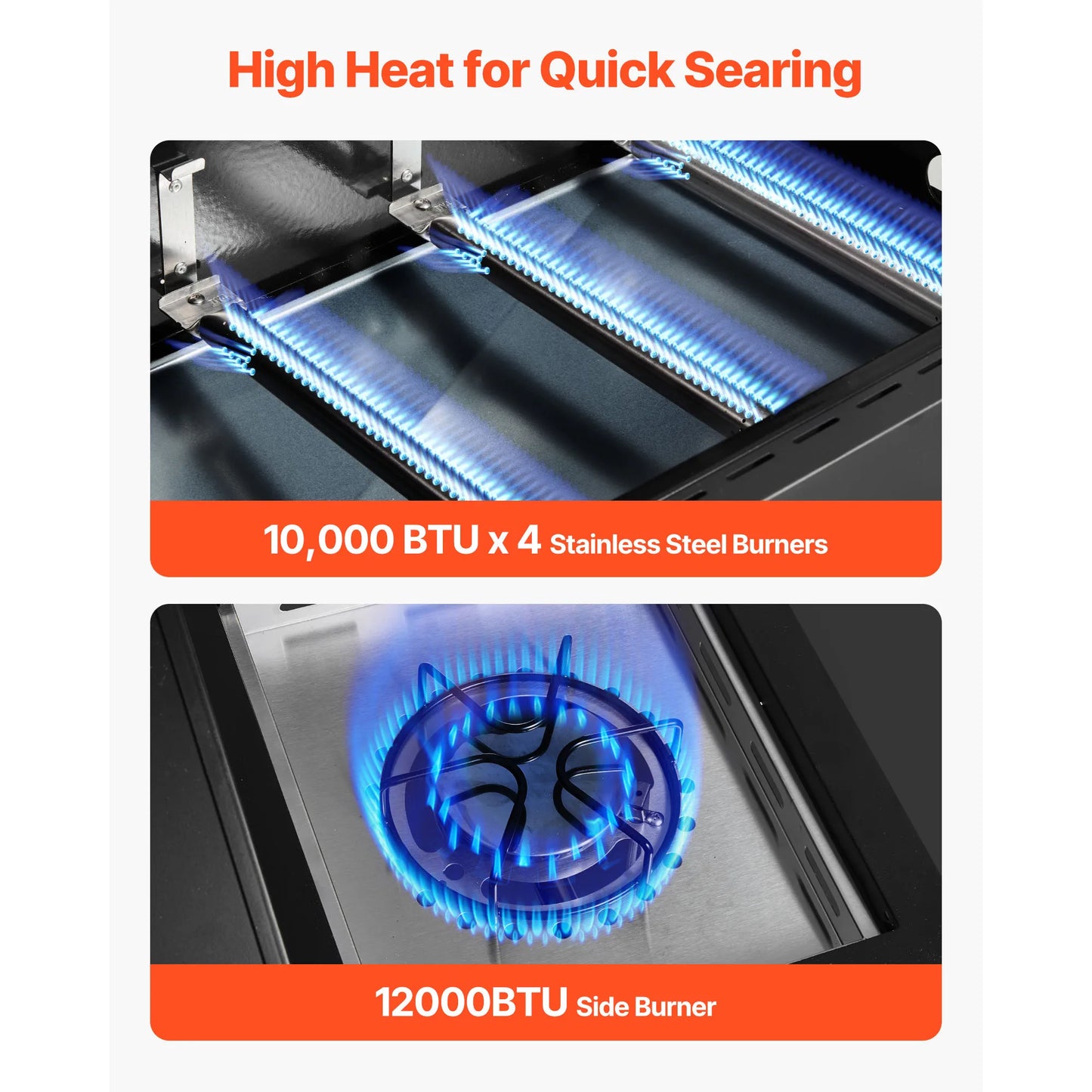 SucceBuy 4 Burner Propane Gas Grill with Side Burner – 52,000 BTU Freestanding BBQ Grill  43218 people have viewed this item